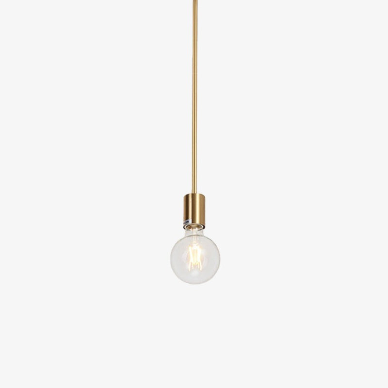 Lustre design à LED en tubes dorés Loft