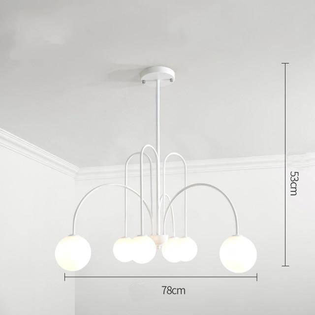 Lustre design LED à branches dorées avec boules en verre Light
